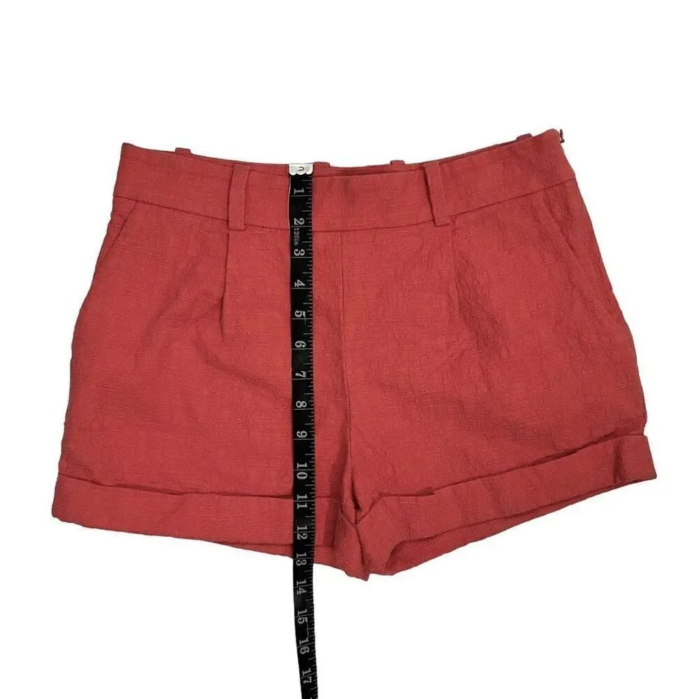 Diane* Von Furstenberg Women's Small Pink Mid-Rise Chino The Gillian Shorts Size
